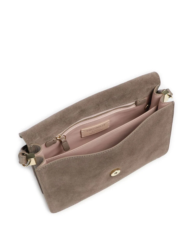 Coccinelle C-Me Softy Suede Schultertasche warm taupe