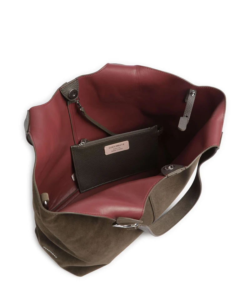 Coccinelle C-Easy Suede Beuteltasche fango