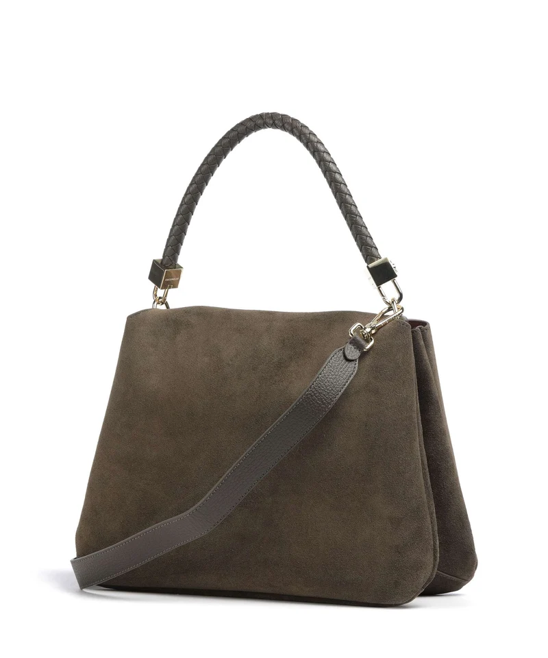 Coccinelle Tiggy Suede Handtasche fango