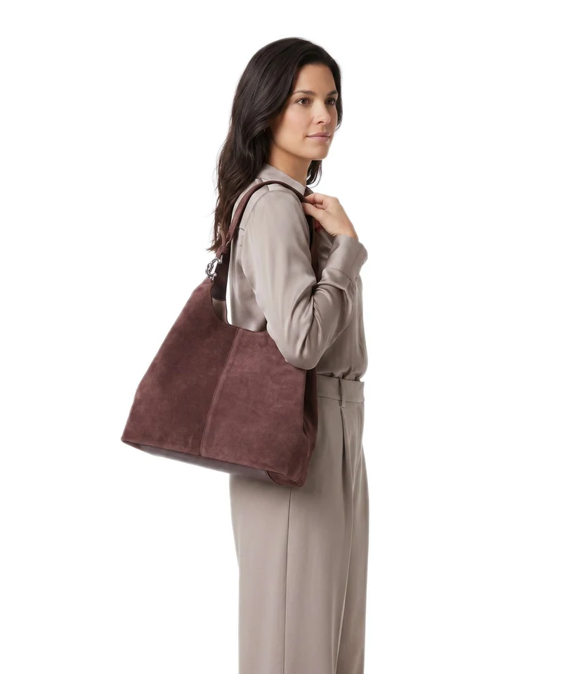 Coccinelle C-Easy Suede Beuteltasche berry
