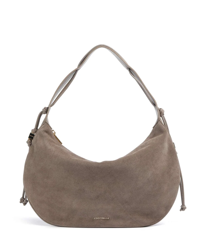 Coccinelle Thess Suede Beuteltasche warm taupe