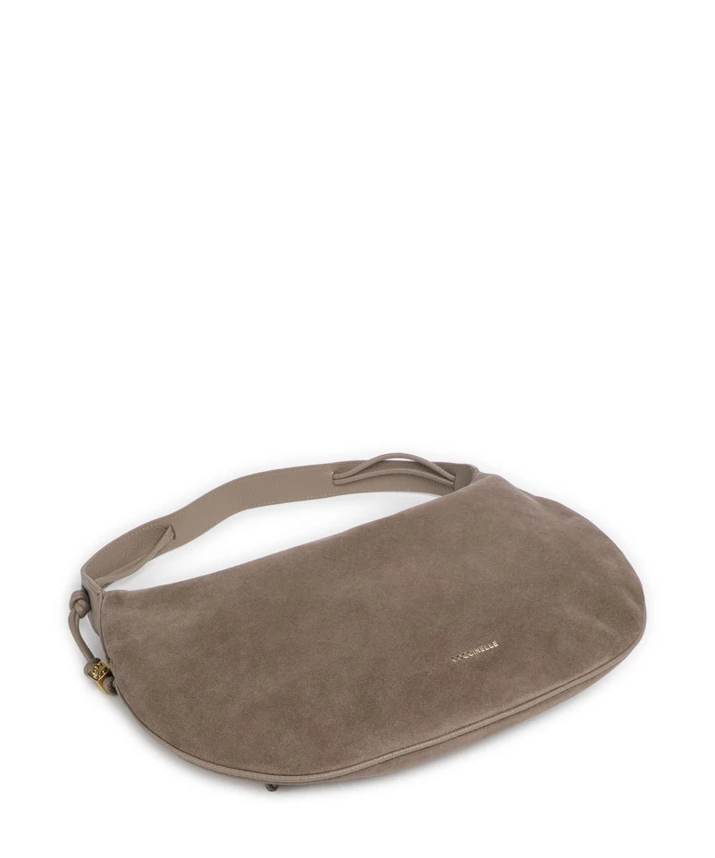 Coccinelle Thess Suede Beuteltasche warm taupe