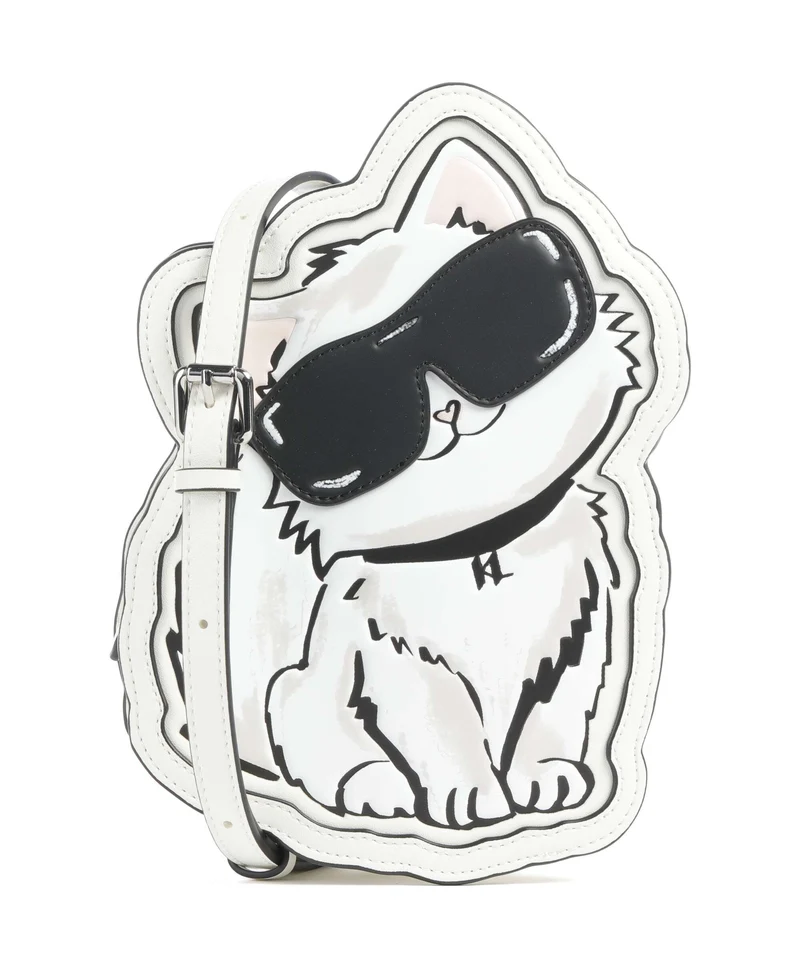 Karl Lagerfeld Ikon Choupette Umhängetasche off white