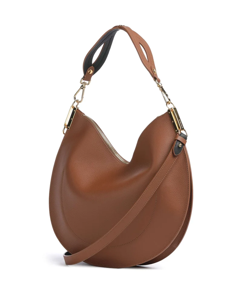 Coccinelle Sunup Beuteltasche cognac/noir