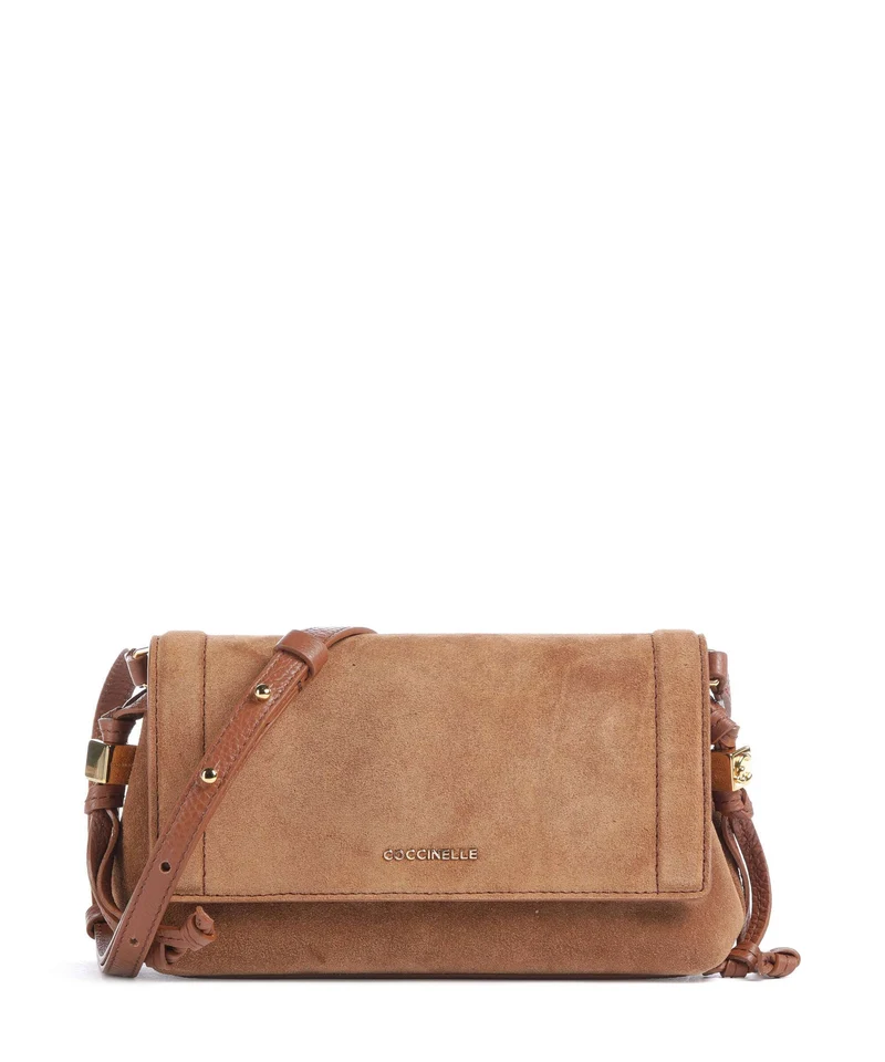 Coccinelle Thess Suede Umhängetasche cognac