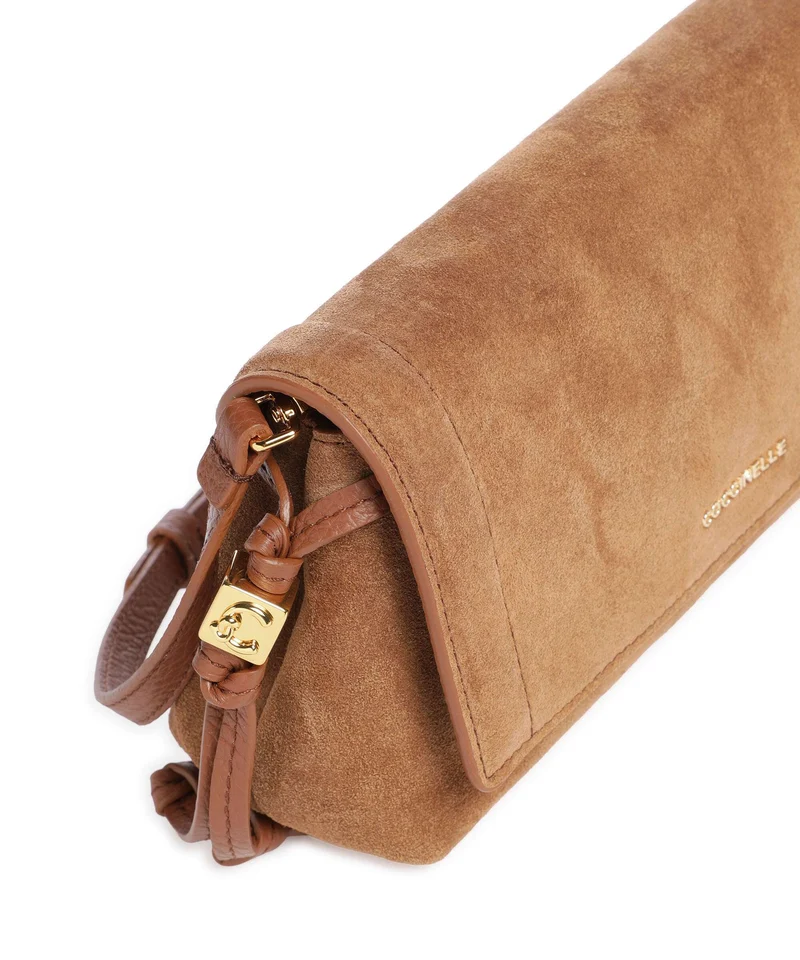 Coccinelle Thess Suede Umhängetasche cognac