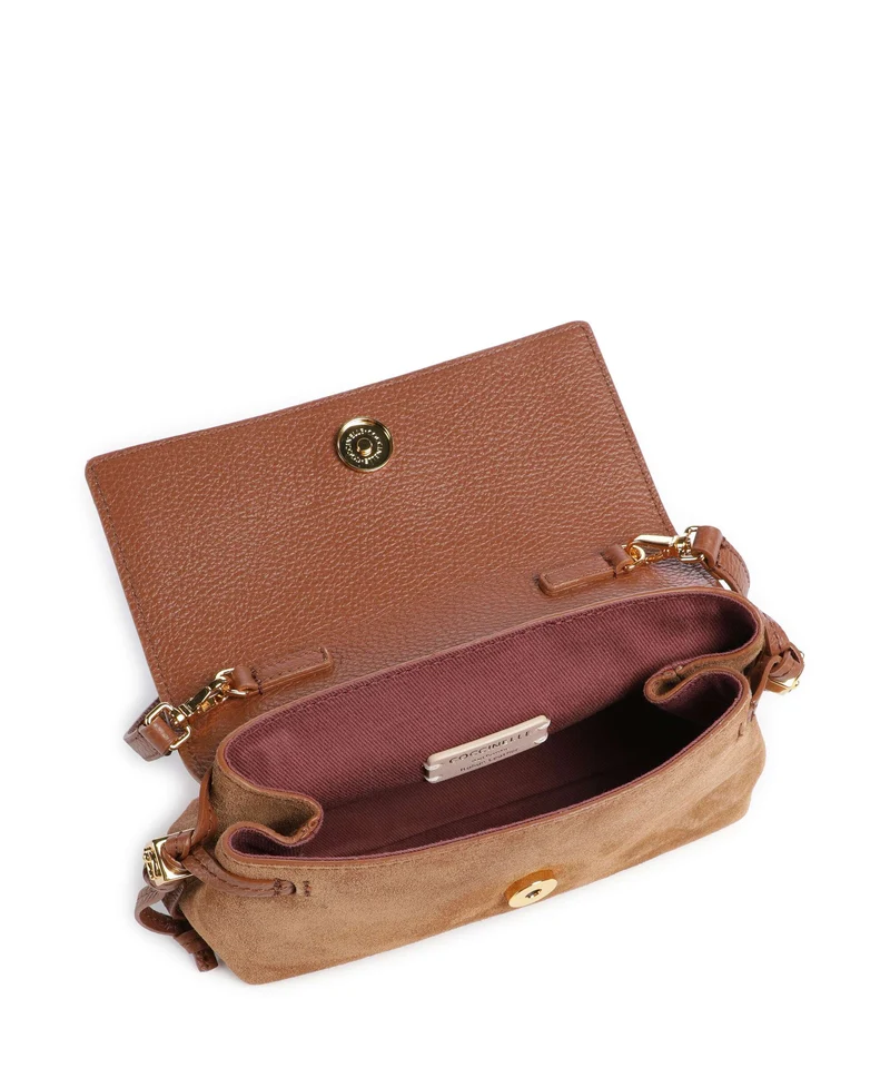 Coccinelle Thess Suede Umhängetasche cognac