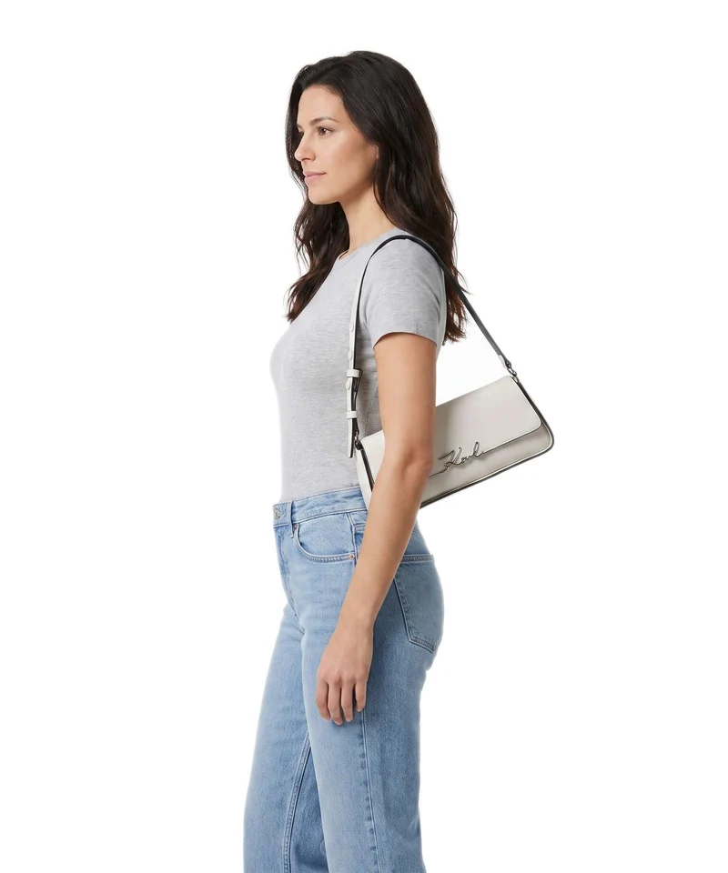 Karl Lagerfeld K/Signature Schultertasche off white