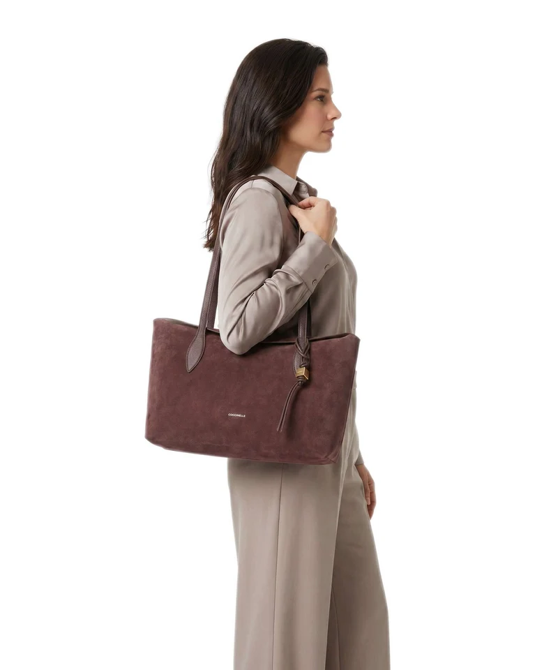 Coccinelle Thess Suede Shopper berry