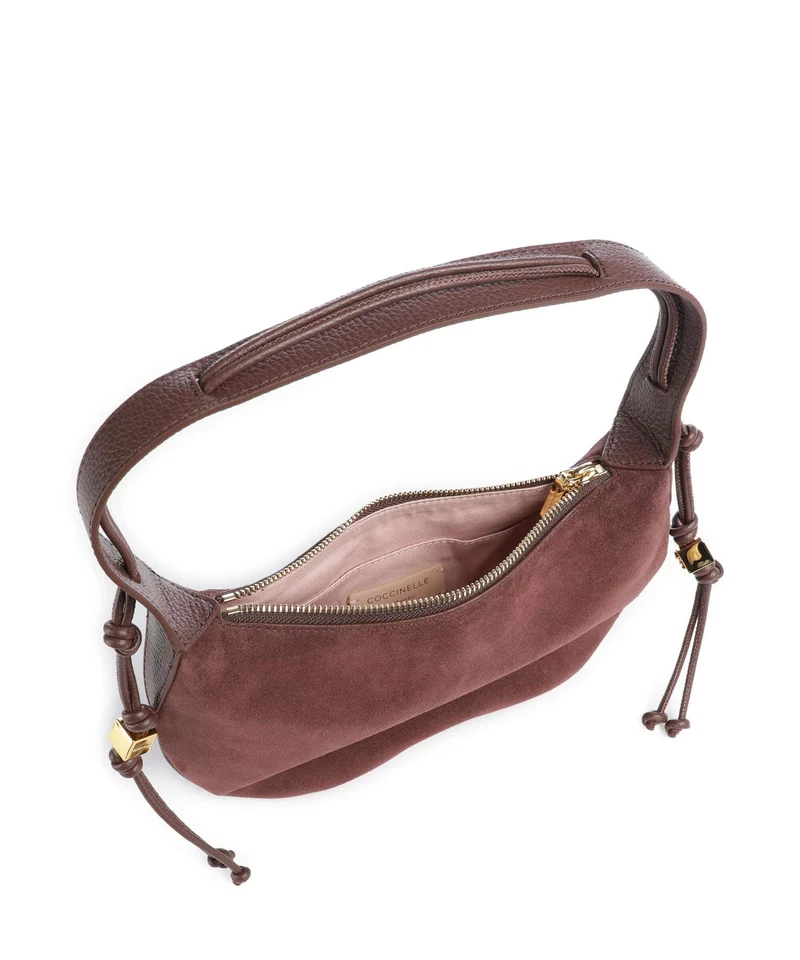 Coccinelle Thess Suede Beuteltasche berry