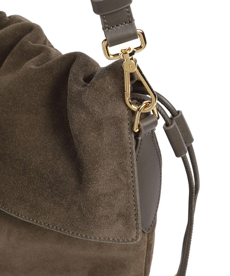Coccinelle Lidia Suede Beuteltasche fango
