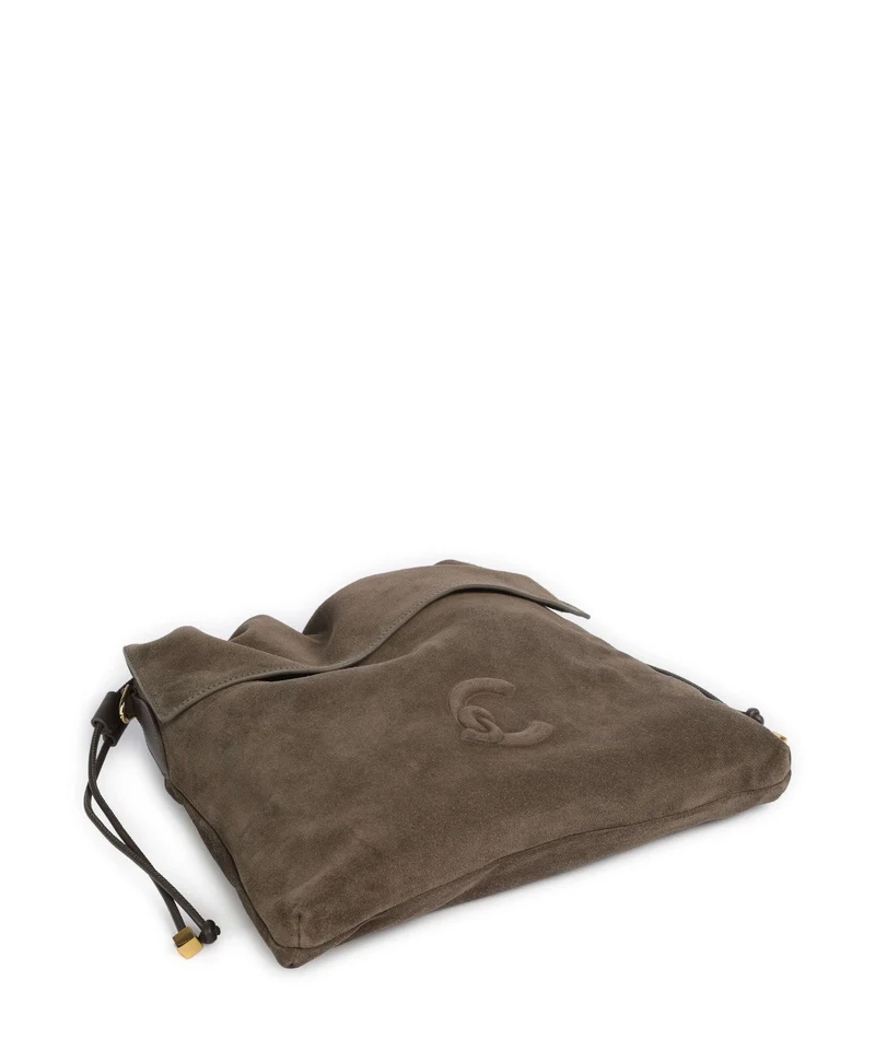 Coccinelle Lidia Suede Beuteltasche fango