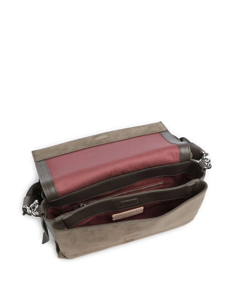 Coccinelle Boheme Suede Schultertasche fango