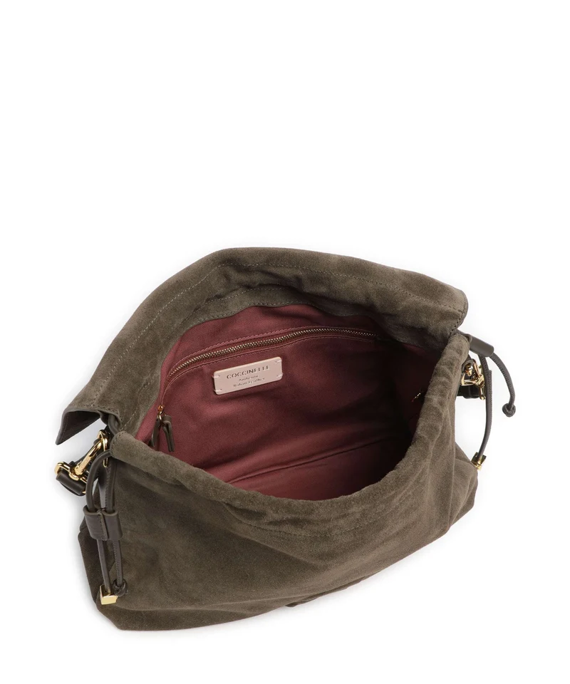 Coccinelle Lidia Suede Beuteltasche fango