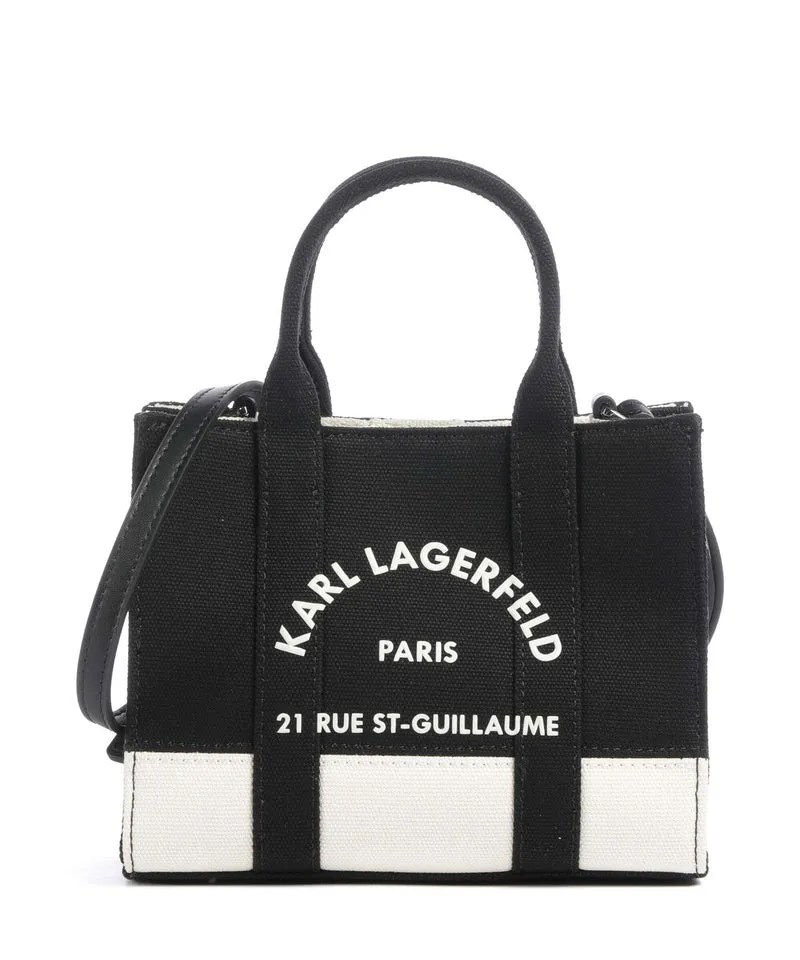 Karl Lagerfeld K/Rue St Guillaume Medium Handtasche cannoli cream/black
