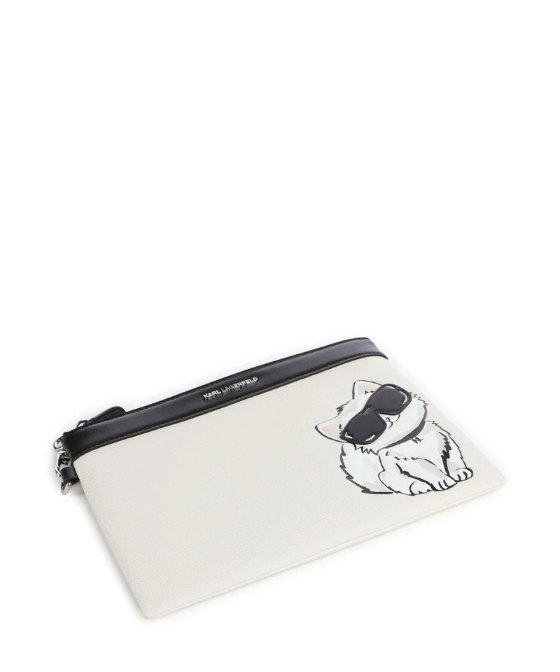Karl Lagerfeld Ikon Choupette Handgelenktasche off white