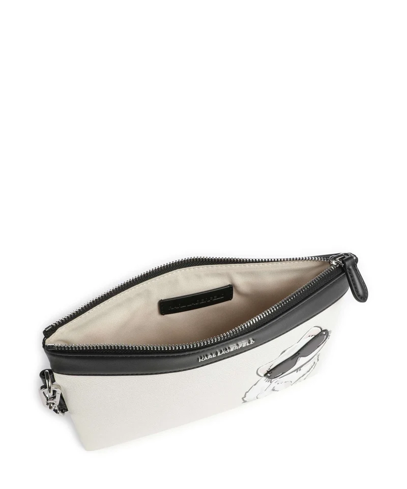 Karl Lagerfeld Ikon Choupette Handgelenktasche off white