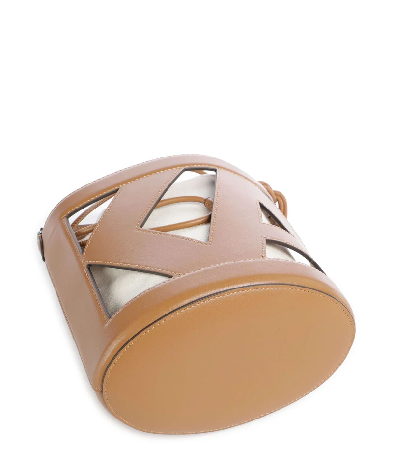 Karl Lagerfeld Ikon Monogram Bucket Handtasche diagonal cream monogram