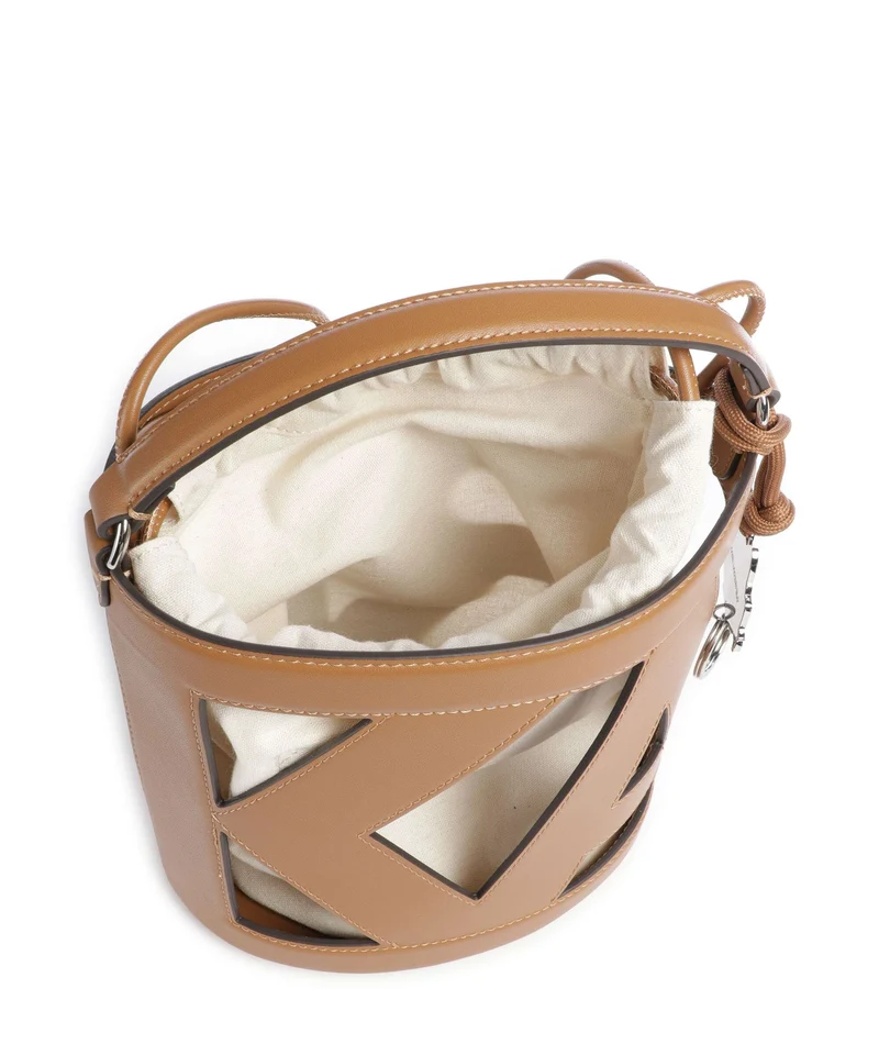 Karl Lagerfeld Ikon Monogram Bucket Handtasche diagonal cream monogram