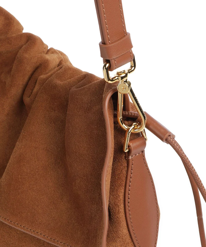 Coccinelle Lidia Suede Beuteltasche cognac