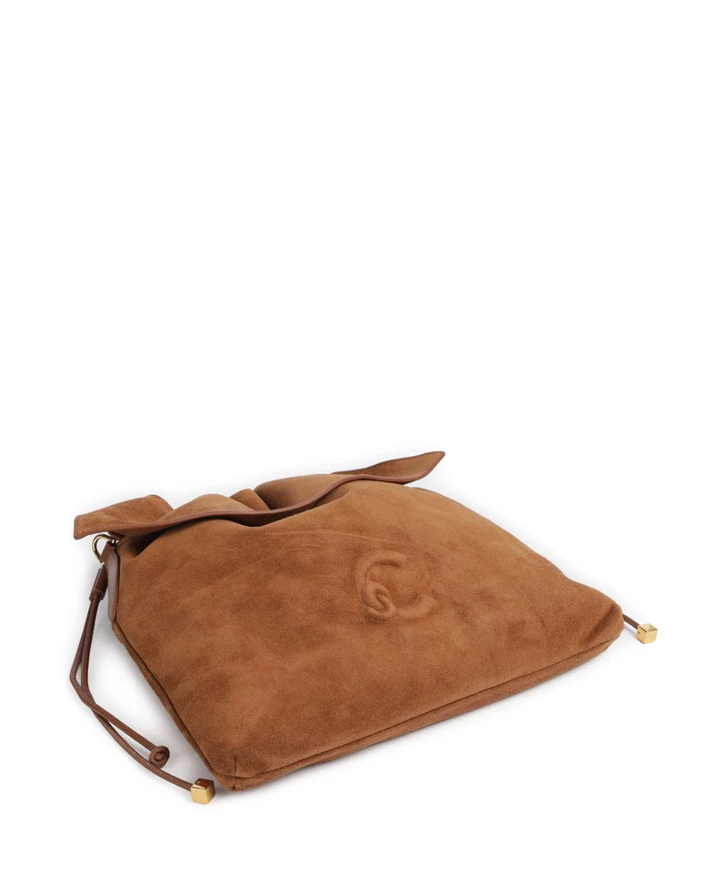 Coccinelle Lidia Suede Beuteltasche cognac
