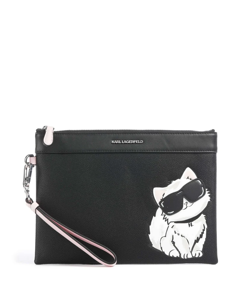 Karl Lagerfeld Ikon Choupette Handgelenktasche black
