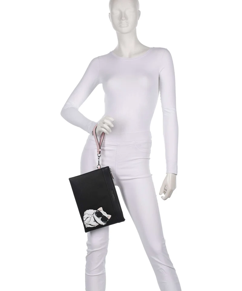 Karl Lagerfeld Ikon Choupette Handgelenktasche black