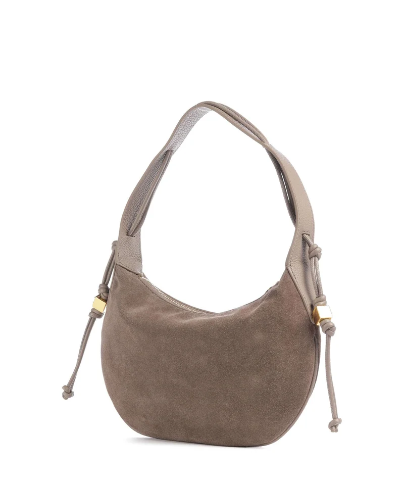 Coccinelle Thess Suede Beuteltasche warm taupe