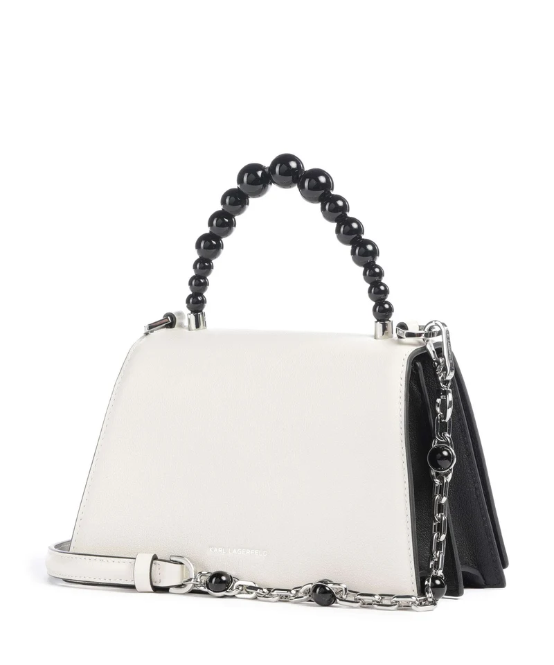 Karl Lagerfeld K/Signature 2.0 Small Pearls Handtasche white/black