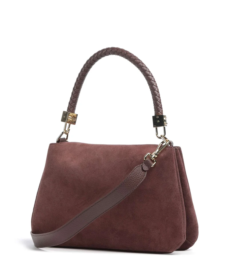 Coccinelle Tiggy Suede Schultertasche berry