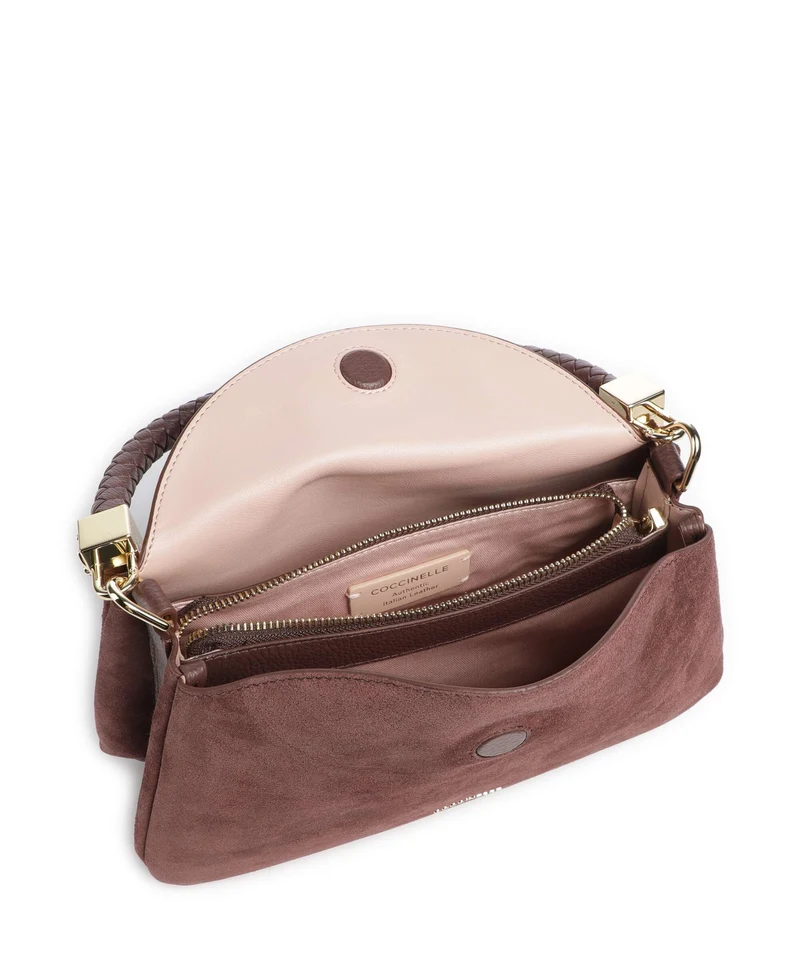 Coccinelle Tiggy Suede Schultertasche berry