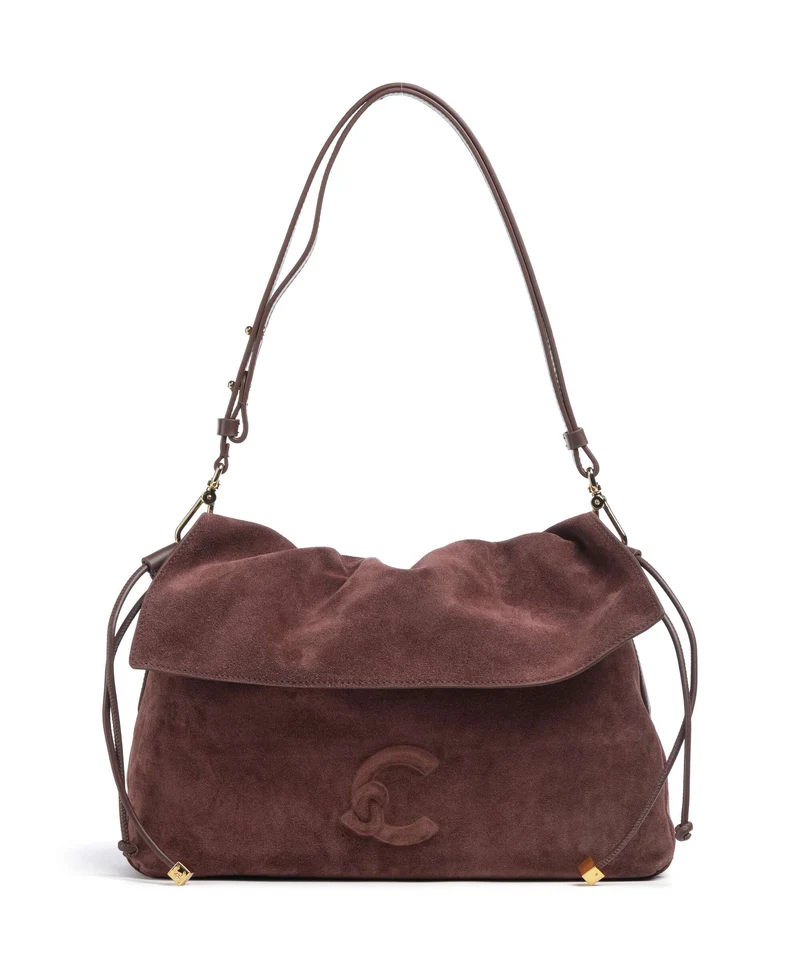 Coccinelle Lidia Suede Beuteltasche berry