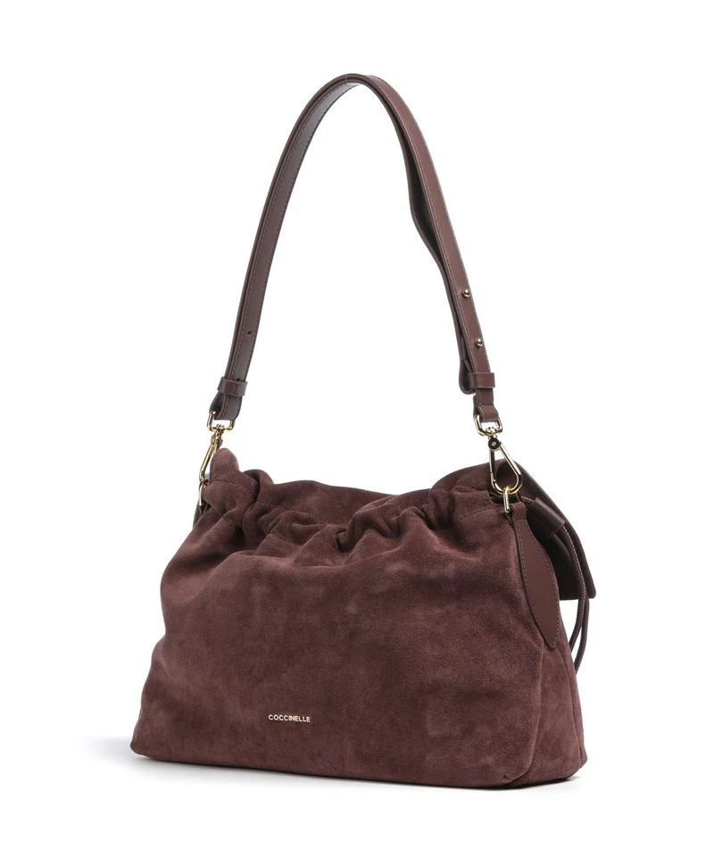 Coccinelle Lidia Suede Beuteltasche berry