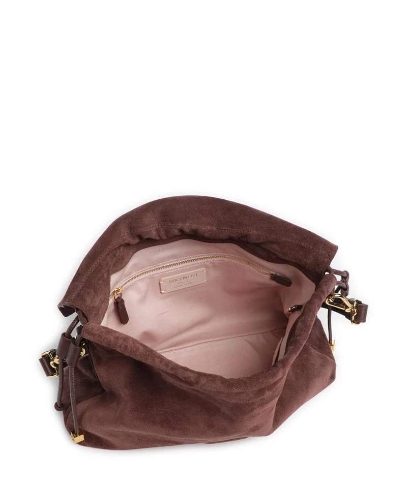 Coccinelle Lidia Suede Beuteltasche berry
