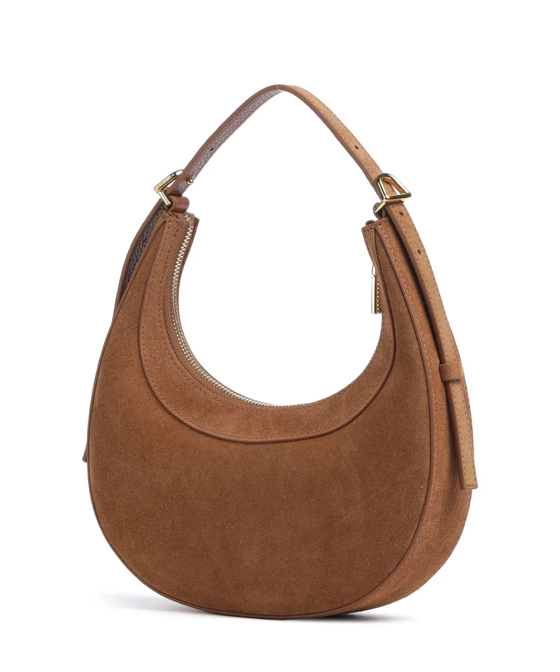 Coccinelle Whisper Suede Schultertasche cognac
