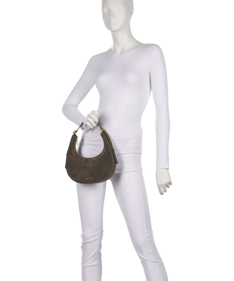 Coccinelle Whisper Suede Schultertasche fango