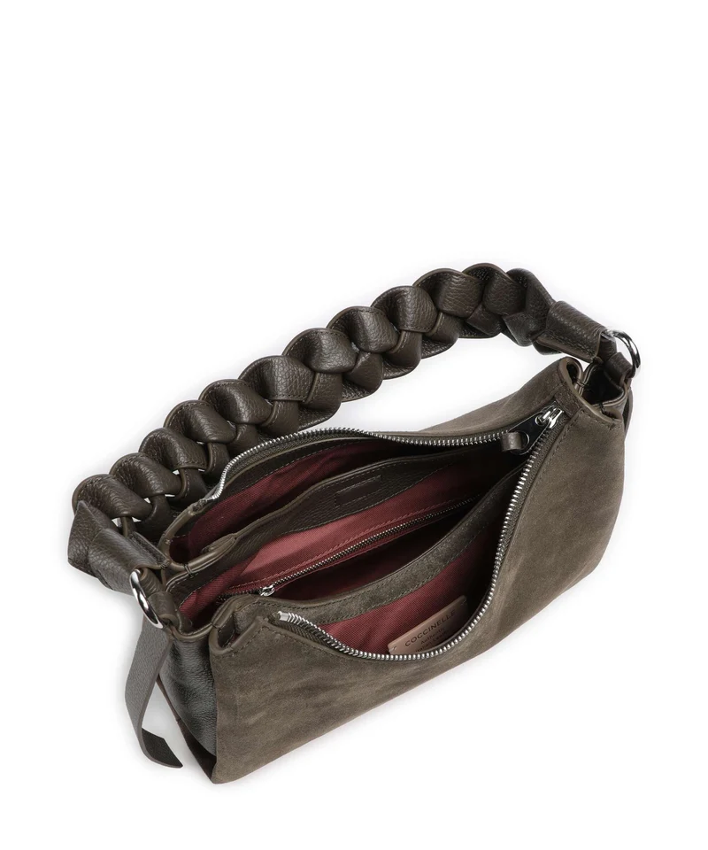 Coccinelle Boheme Suede Schultertasche fango