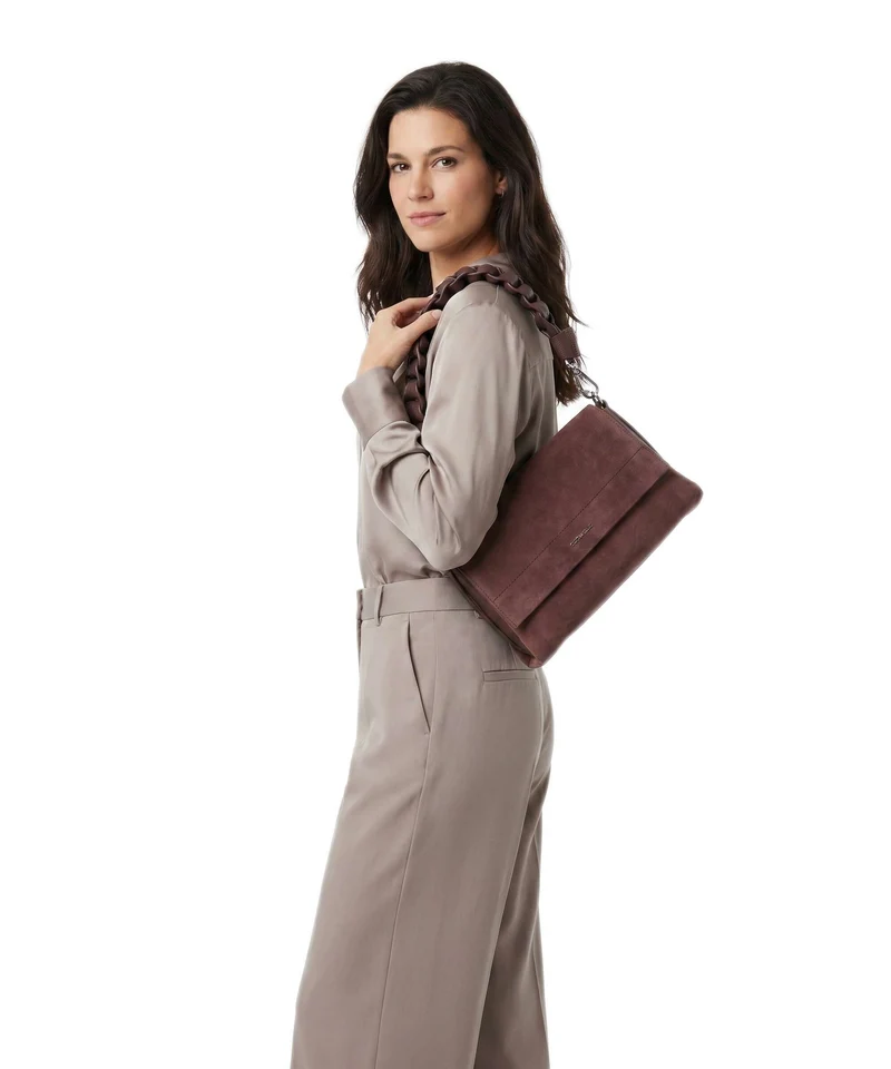 Coccinelle Boheme Suede Schultertasche berry