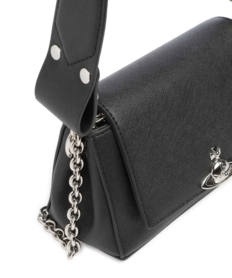 Vivienne Westwood Hazel Saffiano Plain Small Schultertasche black