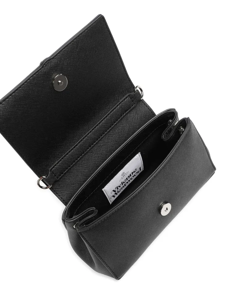 Vivienne Westwood Hazel Saffiano Plain Small Schultertasche black