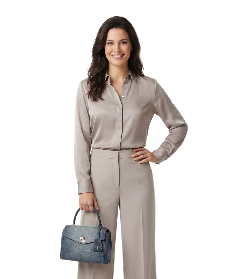 Lauren Ralph Lauren Farrah Small Handtasche oxford blue/lauren tan