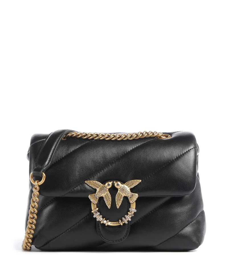 Pinko Love Puff Mini New Buckle Schultertasche nero/antique gold