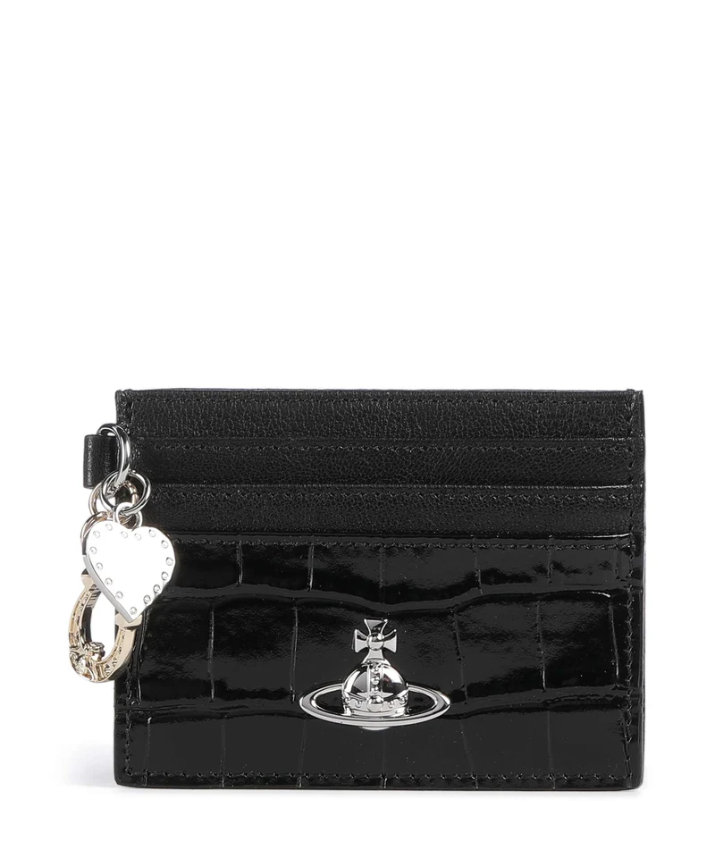 Vivienne Westwood Embossed Croc Kreditkartenetui black