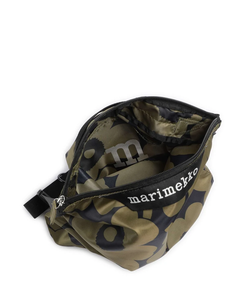 Marimekko Neat M Unikko Beuteltasche olive green/dark blue