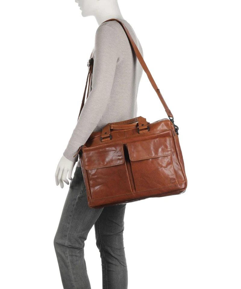Spikes & Sparrow Bronco Aktentasche cognac