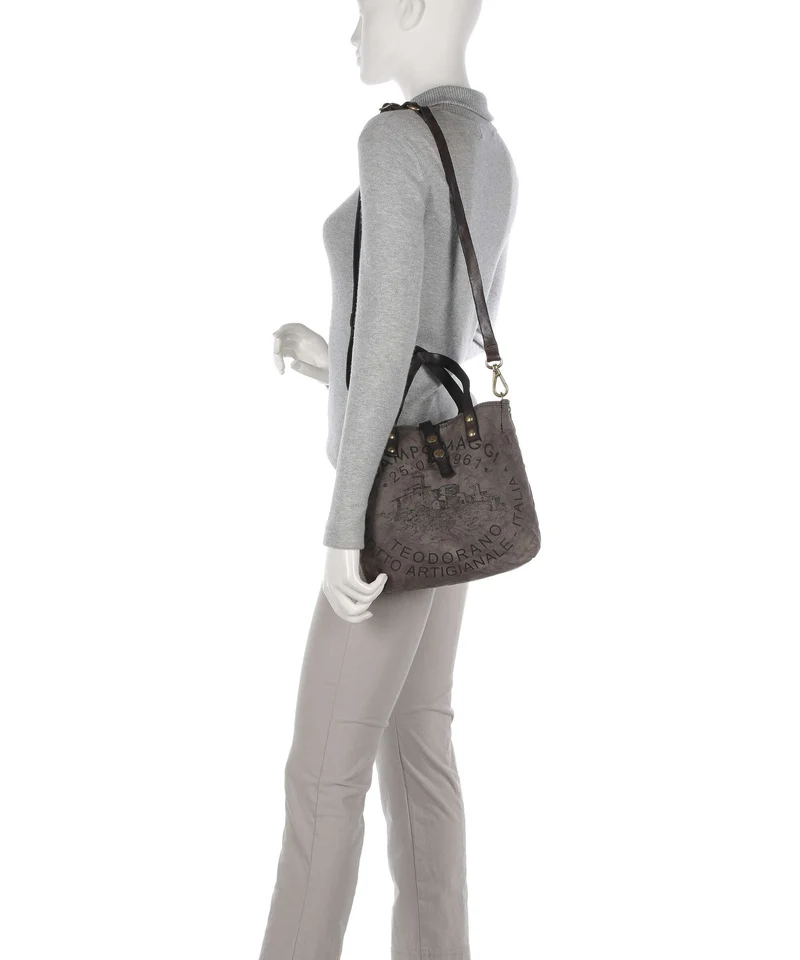 Campomaggi Handtasche beige/grigio/nera