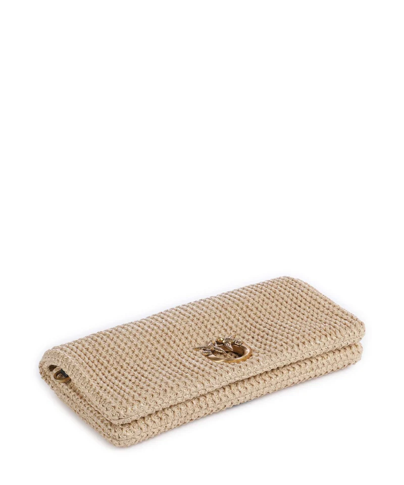 Pinko Love Click Soft Horizontal Classic Umhängetasche rafia/nero/antique gold