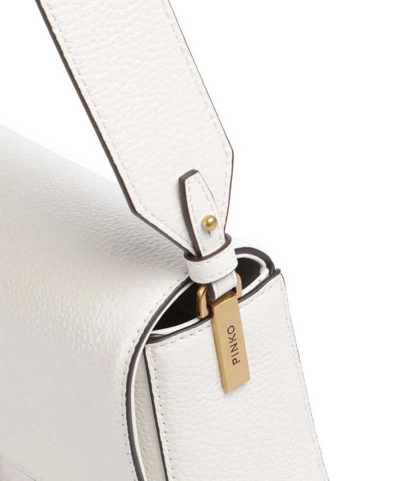 Pinko Love One Classic Slouchy Schultertasche bianco nembo/antique gold