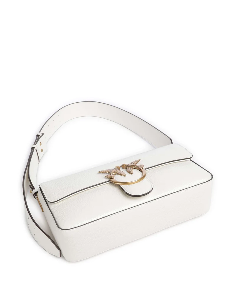 Pinko Love One Classic Slouchy Schultertasche bianco nembo/antique gold