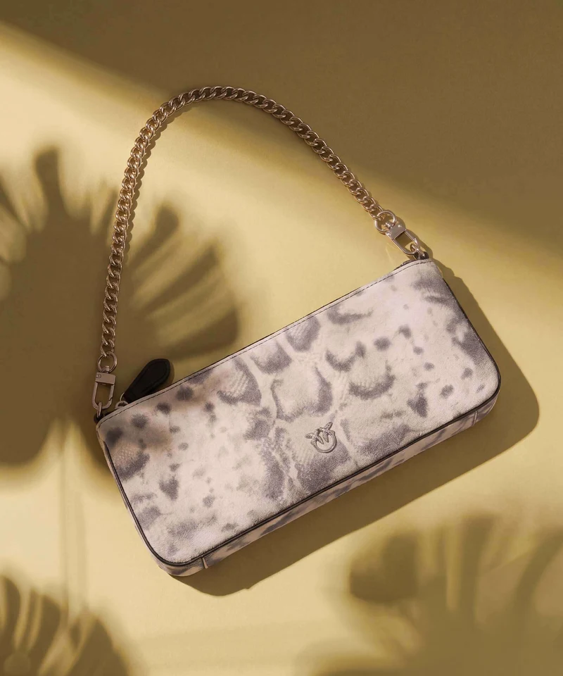 Pinko Flat Horizontal Schultertasche avorio/nero/beige
